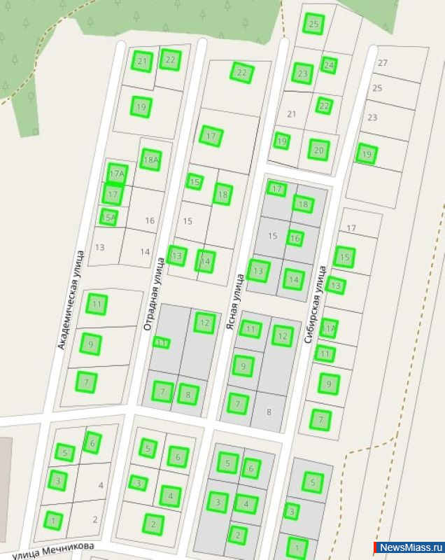 Миасс карта с номерами домов
